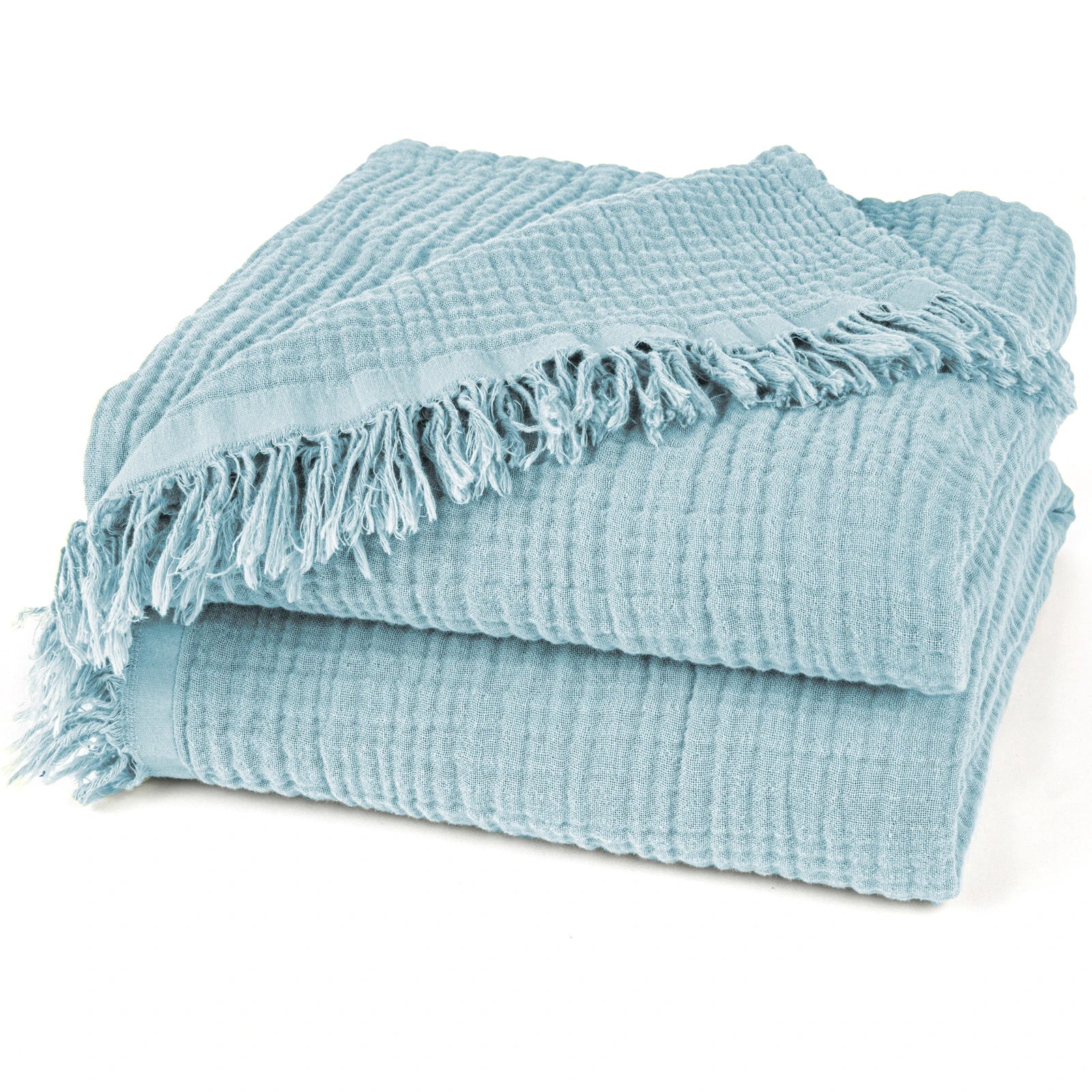 Musselin Decke - Hellblau