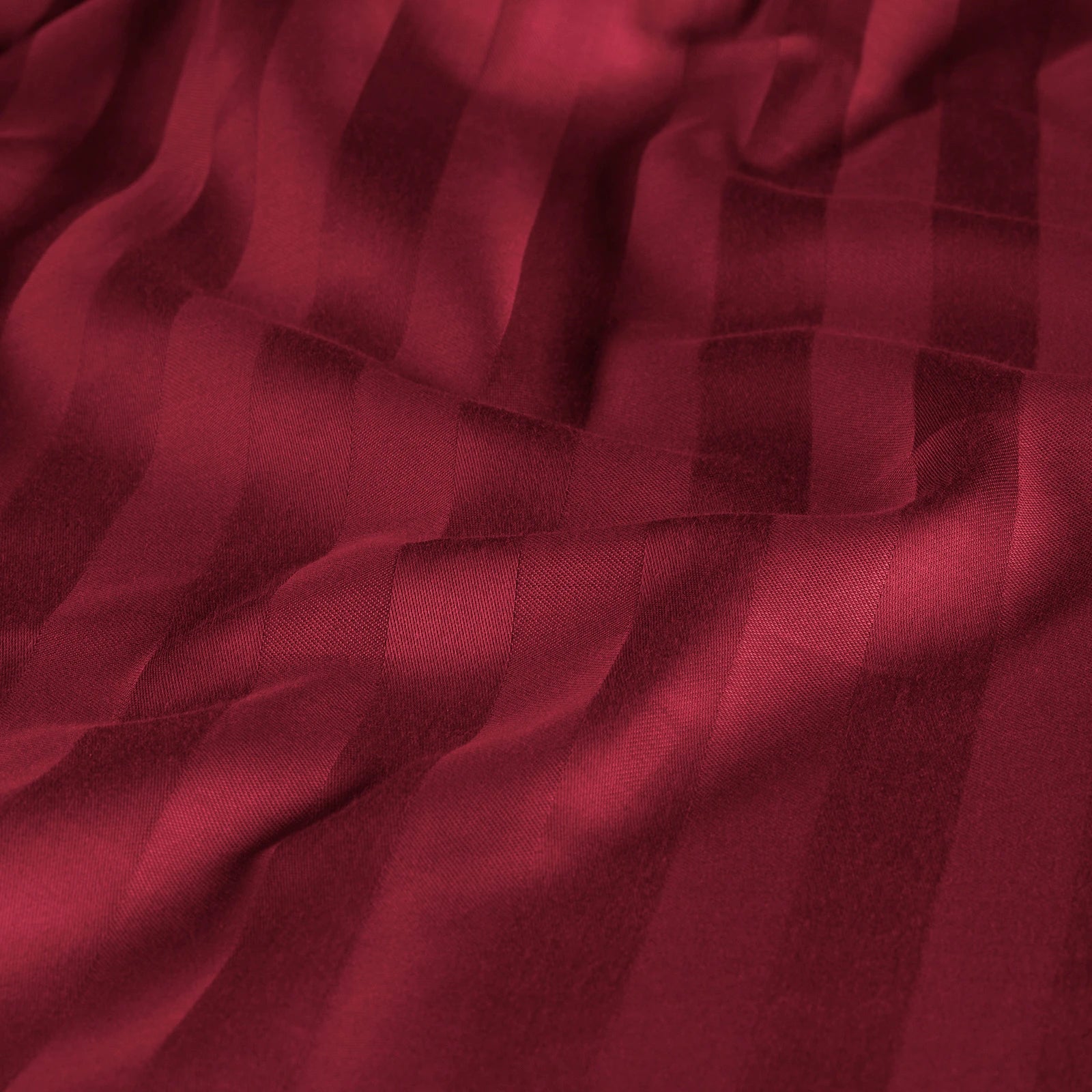 Mako Satin Damaststreifen Bettwäsche - Aurora Rot - 135x200 + 40x80cm