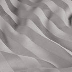 Mako Satin Damaststreifen Bettwäsche - Hellgrau - 135x200 + 80x80cm