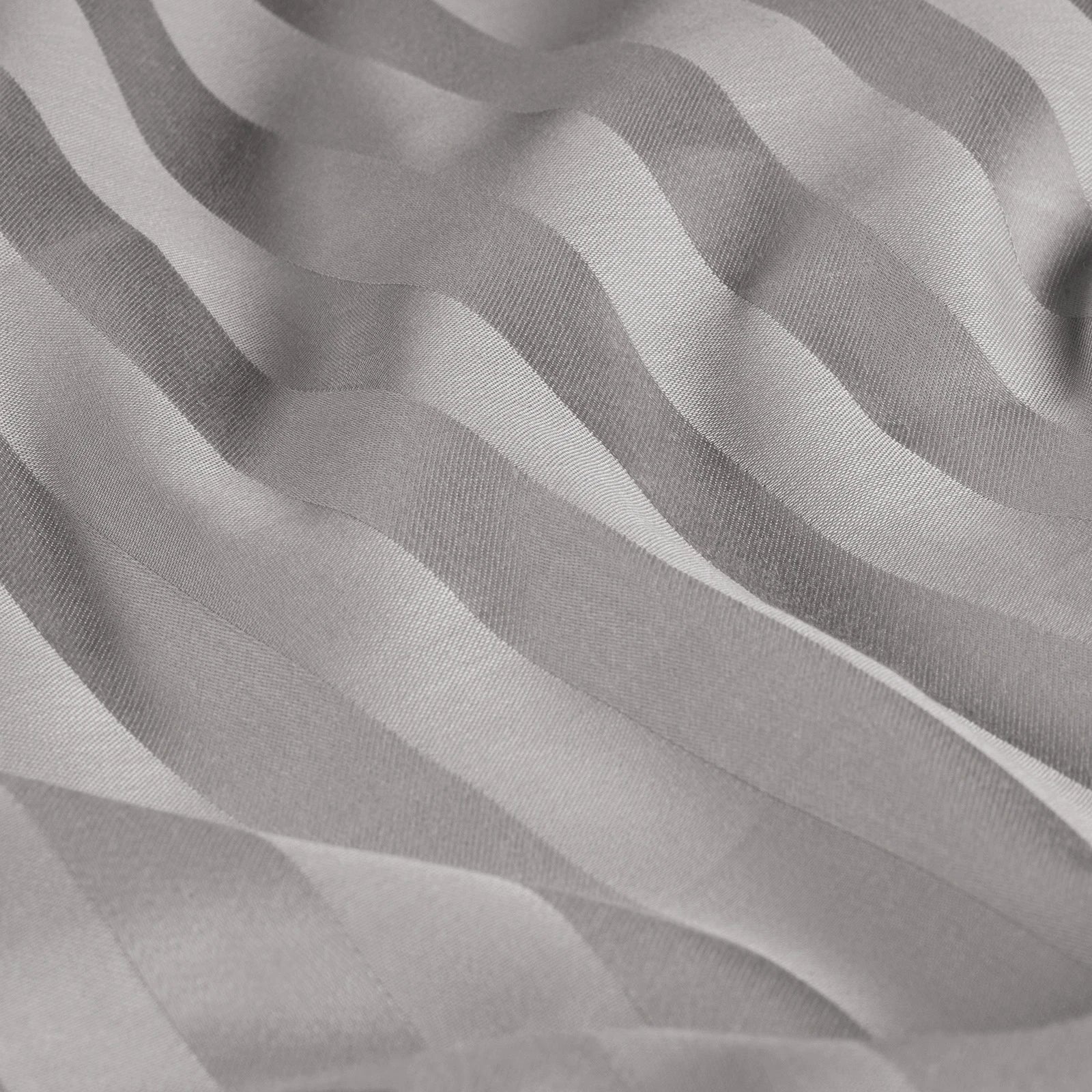Mako Satin Damaststreifen Bettwäsche - Hellgrau - 135x200 + 40x80cm