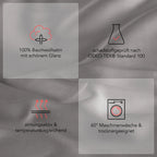 Satin Kopfkissen - Pure Label - Hellgrau - 40x60cm