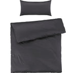 Mako Satin Bettwäsche - Pure Label - Anthrazit - 155x220 + 40x80cm
