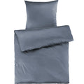 Mako Satin Bettwäsche - Pure Label - Stahlblau - 155x220 + 80x80cm