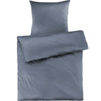 Mako Satin Bettwäsche - Pure Label - Stahlblau - 155x220 + 80x80cm