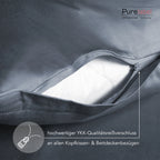 Mako Satin Bettwäsche - Pure Label - Stahlblau - 135x200 + 40x80cm