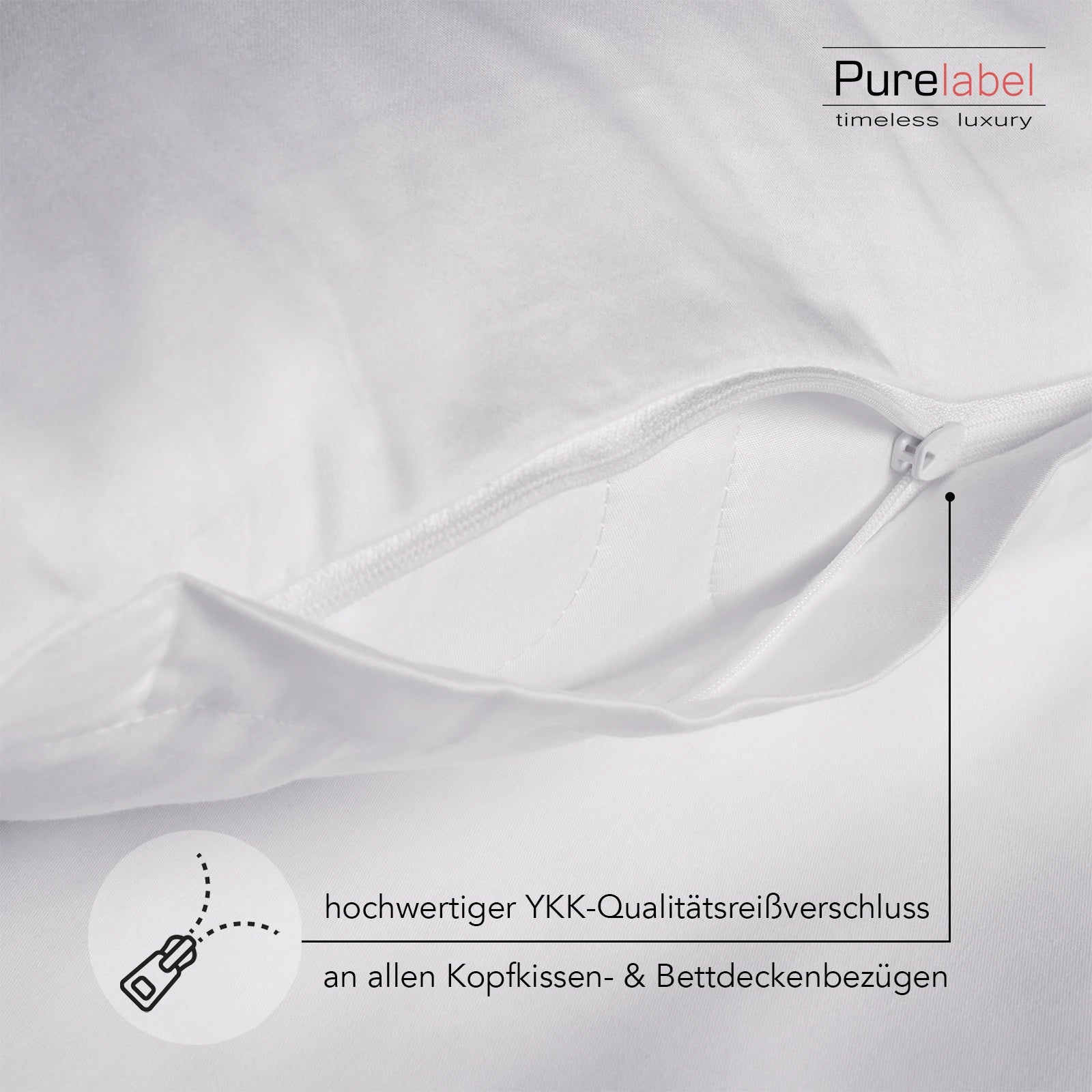 Mako Satin Bettwäsche - Pure Label - Weiß - 135x200 + 40x80cm