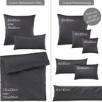 Mako Satin Bettwäsche - Pure Label - Anthrazit - 155x220 + 80x80cm