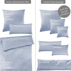 Mako Satin Bettwäsche - Pure Label - Ice Blau - 155x220 + 80x80cm