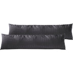 Mako Satin Kissenbezug Damast Streifen - Pure Label - Anthrazit - 80x80cm