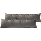 Mako Satin Kissenbezug Damast Streifen - Pure Label - Anthrazit - 80x80cm