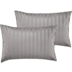 Mako Satin Kissenbezug Damast Streifen - Pure Label - Anthrazit - 80x80cm