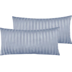 Mako Satin Kissenbezug Damast Streifen - Pure Label - Anthrazit - 80x80cm