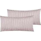Mako Satin Kissenbezug Damast Streifen - Pure Label - Anthrazit - 80x80cm