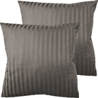 Mako Satin Kissenbezug Damast Streifen - Pure Label - Anthrazit - 80x80cm