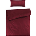 Mako Satin Damaststreifen Bettwäsche - Aurora Rot - 135x200 + 40x80cm