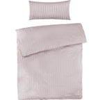 Mako Satin Damaststreifen Bettwäsche - Soft Rosa - 135x200 + 40x80cm