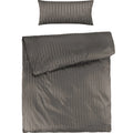 Mako Satin Damaststreifen Bettwäsche - Taupe - 135x200 + 40x80cm