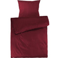 Mako Satin Damaststreifen Bettwäsche - Aurora Rot - 135x200 + 80x80cm