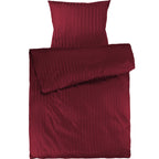 Mako Satin Damaststreifen Bettwäsche - Aurora Rot - 135x200 + 80x80cm