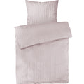 Mako Satin Damaststreifen Bettwäsche - Soft Rosa - 155x220 + 80x80cm
