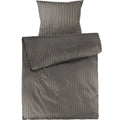 Mako Satin Damaststreifen Bettwäsche - Taupe - 135x200 + 80x80cm