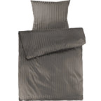 Mako Satin Damaststreifen Bettwäsche - Taupe - 135x200 + 80x80cm