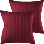 Mako Satin Kissenbezug Damast Streifen - Pure Label - Anthrazit - 80x80cm