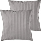 Mako Satin Kissenbezug Damast Streifen - Pure Label - Anthrazit - 80x80cm
