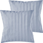 Mako Satin Kissenbezug Damast Streifen - Pure Label - Anthrazit - 80x80cm