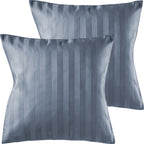 Mako Satin Kissenbezug Damast Streifen - Pure Label - Anthrazit - 80x80cm