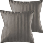 Mako Satin Kissenbezug Damast Streifen - Pure Label - Anthrazit - 80x80cm