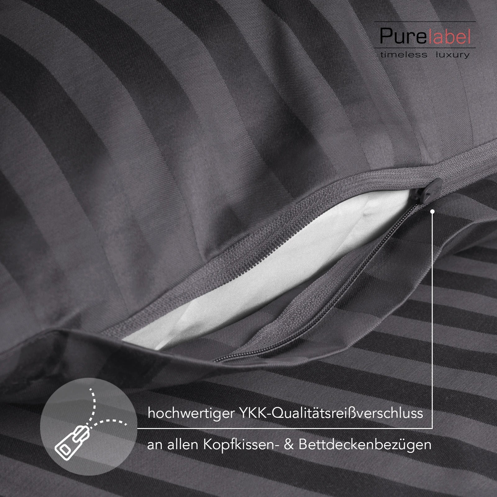 Mako Satin Damaststreifen Bettwäsche