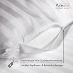 Mako Satin Damaststreifen Bettwäsche - Weiß - 135x200 + 80x80cm
