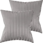 Mako Satin Kissenbezug Damast Streifen - Pure Label - Anthrazit - 80x80cm