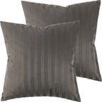 Mako Satin Kissenbezug Damast Streifen - Pure Label - Anthrazit - 80x80cm