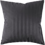 Mako Satin Kissenbezug Damast Streifen - Pure Label - Anthrazit - 80x80cm