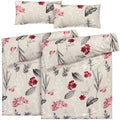 Bettwäsche "Blumen" - Beige / 2x135x200 + 2x 40x80 cm Pure Label