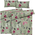 Bettwäsche "Blumen" - Salbeigrün / 2x135x200 + 2x 40x80 cm Pure Label