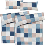 Bettwäsche "Karo" - Blau / 2x135x200 + 2x 40x80 cm Pure Label