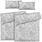Bettwäsche "Flowers" - Hellgrau / 2x135x200 + 2x 40x80 cm Pure Label