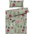 Bettwäsche "Blumen" - Salbeigrün / 135x200 + 40x80 cm Pure Label