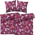Bettwäsche "Blumen" - Beere / 155x220 + 80x80 cm Pure Label