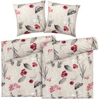 Bettwäsche "Blumen" - Beige / 155x220 + 80x80 cm Pure Label