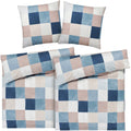 Bettwäsche "Karo" - Blau / 2x135x200 + 2x 80x80 cm Pure Label