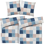 Bettwäsche "Karo" - Blau / 2x135x200 + 2x 80x80 cm Pure Label