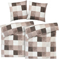 Bettwäsche "Karo" - Braun / 2x135x200 + 2x 80x80 cm Pure Label