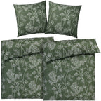 Bettwäsche "Flowers" - Grün / 2x135x200 + 2x 80x80 cm Pure Label