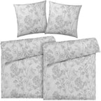 Bettwäsche "Flowers" - Hellgrau / 2x135x200 + 2x 80x80 cm Pure Label