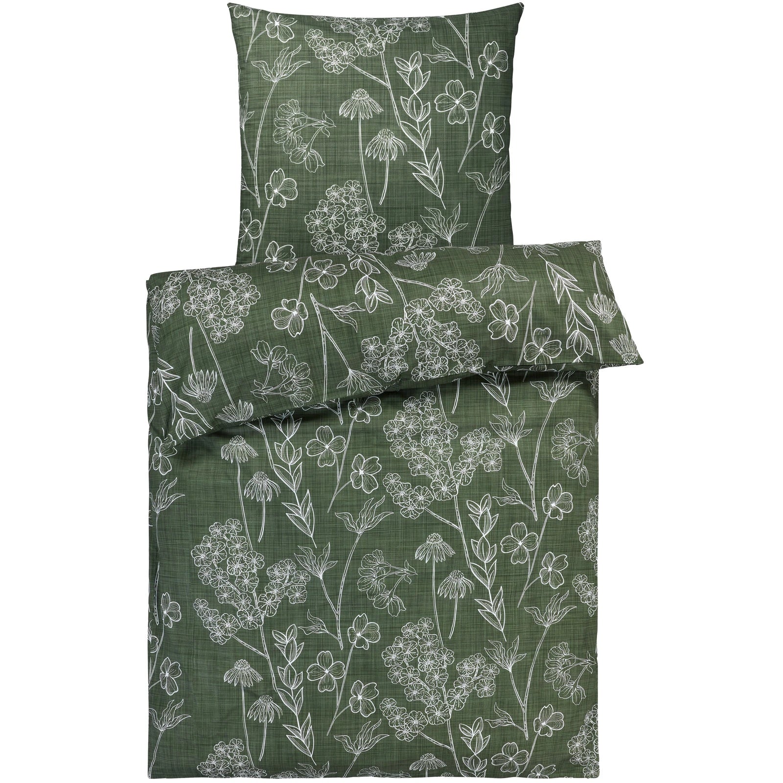 Bettwäsche "Flowers" - Grün / 135x200 + 80x80 cm Pure Label