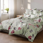 Bettwäsche "Blumen" - Beere / 135x200 + 40x80 cm Pure Label